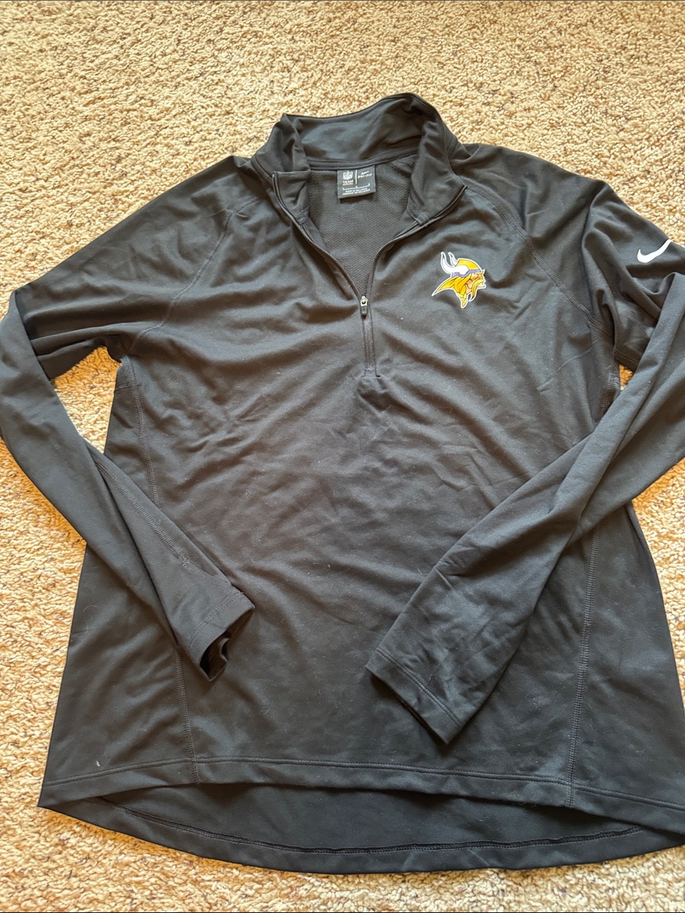 Nike Black Long-Sleeve Quarter-Zip with Vikings Logo